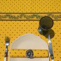 Quilted cotton table runner "Olivettes" yellow and blue