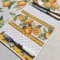 Quilted cotton placemat "Lemons" ecru and yellow