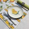 Quilted cotton placemat "Lemons" ecru and yellow