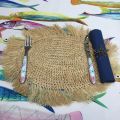 Ovale jute and straw placemat, natural color