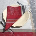 Jacquard table napkins "Coteaux" red and grey by Tissus Toselli