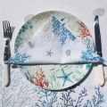 Cotton table napkins "Lagon" blue and turquoise