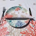 Cotton table napkins "Lagon" corail and orange