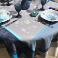 Nappe rectangulaire Jacquard "Ocean" bleu Tissus Toselli