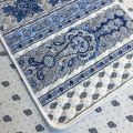 Coated quilted cotton placemat "Bastide" white and blue by Marat d'Avignon