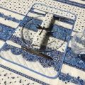 Set de table en coton matelassé enduit "Tradition" blanc et bleu Marat d'Avignon