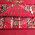 Coated quilted cotton placemat "Avignon" red and yellow by Marat d'Avignon
