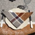 Jacquard table napkins "Coteaux" beige and ocre by Tissus Toselli