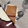 Jacquard table napkins "Coteaux" beige and ocre by Tissus Toselli