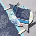 Jacquard table napkins "oceane" blue by Tissus Toselli