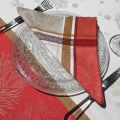 Jacquard table napkins "oceane" corail by Tissus Toselli