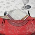 Jacquard table napkins "oceane" corail by Tissus Toselli