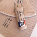 Embrodery kitchen or hand towel "Cutlery" beige