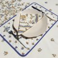 Quilted cotton placemat "Moustiers" blue