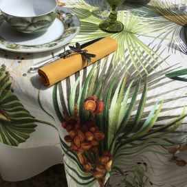 Tessitura Toscana Tellerie, square hemp tablecloth "Oasi"