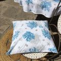 Cotton cushion cover "Lagon" blue and turquoise