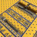 Set de table en coton matelassé "Avignon" jaune et bleu "Marat d'Avignon"