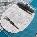 Ovale table mats, Boutis fashion "Autrefois" white
