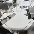 Rectangular Jacquard tablecloth "Versailles" grey, by Tissus Toselli