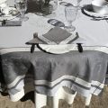Nappe rectangulaire Jacquard "Versailles" grise, Tissus Toselli