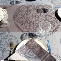 Rectangular Jacquard polyester tablecloth "Barcelone" grey from "Sud Etoffe"