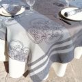 Nappe rectangulaire Sud Etoffe, Jacquard polyester "Barcelone" gris