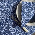 Cotton tablecloth "Ondine" blue and white by Tissus Toselli in Nice