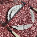 Cotton table napkins "Ondine" red and white