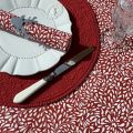 Cotton table napkins "Ondine" red and white