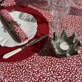 Cotton tablecloth "Ondine" red and white by Tissus Toselli in Nice