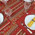 Provence rectangular tablecloth in cotton "Avignon" red and yellow "Marat d'Avignon"