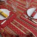 Provence rectangular coated cotton tablecloth "Avignon" red and yellow by "Marat d'Avignon"