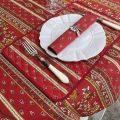 Provence rectangular coated cotton tablecloth "Avignon" red and yellow by "Marat d'Avignon"