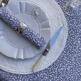 Cotton table napkins "Ondine" grey and ecru