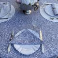 Cotton tablecloth "Ondine" grey and ecru by Tissus Toselli in Nice