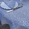 Cotton tablecloth "Ondine" grey and ecru by Tissus Toselli in Nice