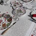 Rectangular christmas tablecloth in cotton "Cervin" grey and red