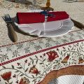 Square Jacquard tablecloth "Aubrac" ocre, Tissus Toselli