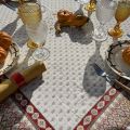 Rectanuglar Jacquard tablecloth  "Mazan"ocre  by Tissus Toselli