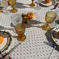 Rectanuglar Jacquard tablecloth  "Mazan"ocre  by Tissus Toselli