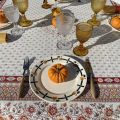 Square Jacquard tablecloth  "Mazan"ocre  by Tissus Toselli