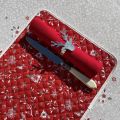 Quilted cotton placemat "Cervin" red