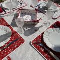 Coated quilted placemat in cotton "Cervin" red
