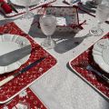 Coated quilted placemat in cotton "Cervin" red
