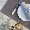 Boutis placemats "Calliope" taupe color by Sud-Etoffe