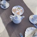 Table runner, Boutis fashion "Calliope" taupe Sud-Etoffe