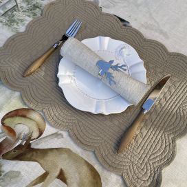 Rectangular table mats, Boutis fashion "Mastic" color by Côté-Table