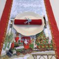 Tessitura Toscana Telerie, chemin de table en lin "Christmas Express"
