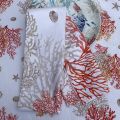 Kitchen towel "Lagon" corail by Tissus Toselli