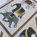 Torchon en lin "Barnum" éléphants Tessitura Toscana Telerie